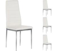 Lot de 4 chaise idimex H. 100 cm non empilable non pliable en aluminium interieur blanc blanc G