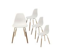 Lot de 4 chaise interieur non empilable non pliable en bois H. 85 cm blanc