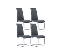 IDMarket Lot de 4 chaises MIA métal H. 98 cm grises pour salle à manger