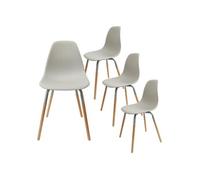 Lot de 4 chaise interieur non empilable non pliable H. 85 cm en bois gris