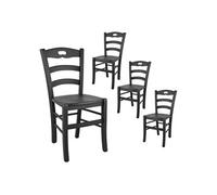 Lot de 4 chaise interieur non empilable non pliable H. 88 cm en bois noir