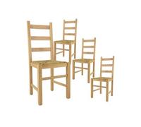 Lot de 4 chaise interieur non empilable non pliable H. 97 cm en bois massif naturel