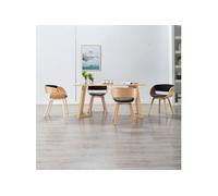 Lot de 4 chaise interieur non pliable en bois H. 70 cm noir
