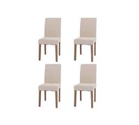 Mendler Lot de 4 chaises d'intérieur en bois H. 90 cm non pliables beige