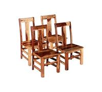 Vidaxl Chaises À Manger Lot De 4 Bois Massif Marron