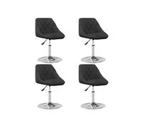 vidaXL Chaises à manger pivotantes – Lot de 4 – Velours noir