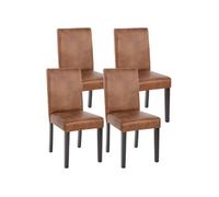 Lot de 4 chaise interieur non pliable H. 90 cm en bois marron