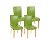 Lot de 4 chaises de séjour Littau simili-cuir, vert, pieds clairs
