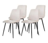 Lot de 4 chaise lisa design en mdf non empilable non pliable interieur H. 87 cm blanc
