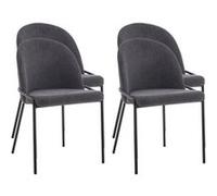 Lot de 4 chaise lisa design interieur non empilable non pliable en bois H. 82 cm gris Gris Anthracite G