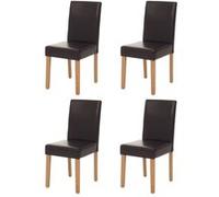 Lot de 4 chaise mendler en bois non pliable H. 90 cm interieur marron Marron G