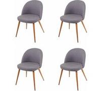 Lot de 4 chaise mendler H. 77 cm non pliable en metal interieur gris Gris G