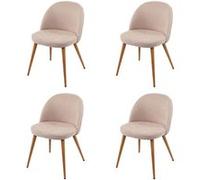 Lot de 4 chaise mendler H. 77 cm non pliable interieur en bois beige Beige G