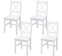 Chaise de salle à manger - HWC - F77 - Bois massif - Style rustique - Lot de 4