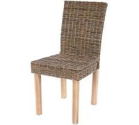 Mendler – Lot de 4 chaises de séjour Littau – Chaise en osier rotin kubu