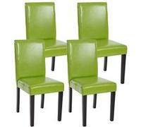 Lot De 4 Chaises De Séjour Littau Simili-Cuir, Vert, Pieds Foncés Multicolore