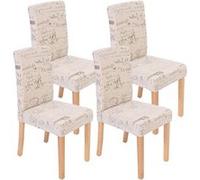 Lot De 4 Chaises De Séjour Littau Tissu Words Fabric, Pieds Clairs Multicolore