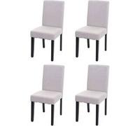 4x chaise de salle à manger Littau textile beige crème pieds foncés Beige G