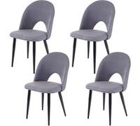 Lot de 4 chaise mendler interieur non pliable H. 85 cm en plastique gris Gris G