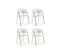 Lot de 4 chaise menzzo H. 79 cm non empilable non pliable en metal interieur beige