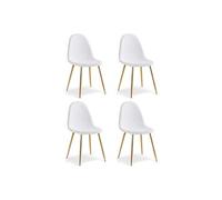 Lot de 4 chaise menzzo interieur non pliable en metal H. 87.5 cm blanc