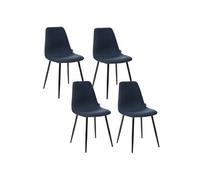 Lot de 4 - Chaise Nokas - Pied en métal - Bleu navy