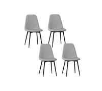 Toilinux - Lot de 4 - Chaise Nokas - Pied en métal - Gris Gris G