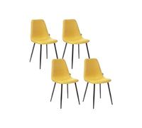 Atmosphera - Lot de 4 - Chaise Nokas - Pied en métal - Jaune Jaune