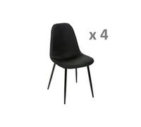 Atmosphera - Lot de 4 - Chaise Nokas - Pied en métal - Noir Noir
