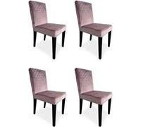 Lot de 4 chaise paris prix interieur non pliable en bois H. 82.5 cm rose Rose G