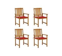 Vidaxl Chaises De Jardin Avec Coussins Lot De 4 Bois D'acacia Massif