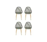 Lot de 4 chaise the home deco factory exterieur non empilable non pliable H. 83.4 cm en polypropylene vert