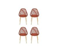 Lot de 4 chaise the home deco factory exterieur non pliable en plastique H. 86.5 cm orange