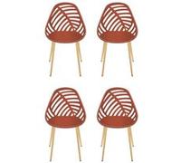 Chaise de jardin - Alameda - Lot de 4 - Terracotta - Design ajouré - Moderne & Tendance