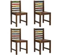vidaXL Chaises à manger Lot de 4 en bois de récupération solide