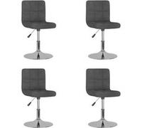 Vidaxl Chaises Pivotantes De Salle À Manger 4 Pcs Gris Foncé Tissu Gris