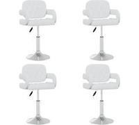 Lot de 6 Chaises Pivotantes à Manger Sièges à Dîner Blanc Similicuir vidaXL
