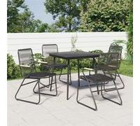 Vidaxl Chaises De Jardin 4 Pcs Noir 58x59x85,5 Cm Rotin Pvc