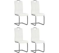 vidaXL 4x Chaise de Salle à Manger Cantilever Blanc Cuisine Dîner Repas Maison 246196