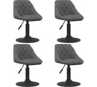 Vidaxl Chaises Pivotantes À Manger Lot De 4 Gris Foncé Velours Gris