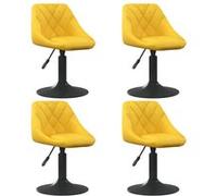 vidaXL Lot de 4 chaises pivotantes velours jaune moutarde H.62,5 cm non pliables