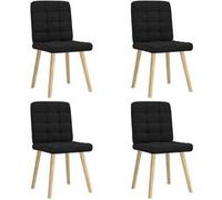 vidaXL Chaises à manger lot de 4 noir tissu