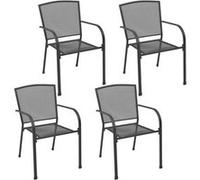 vidaXL Chaises d'extérieur 4 pcs Design maillé Anthracite Acier