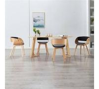 Lot de 4 chaise vidaxl interieur non pliable en bois H. 70 cm noir Noir G