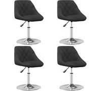 vidaXL Chaises à manger pivotantes – Lot de 4 – Velours noir