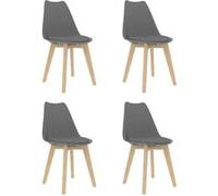 Lot de 4 chaise vidaxl interieur non pliable en plastique H. 83 cm gris Gris G