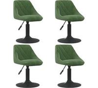 Vidaxl Chaises Pivotantes De Salle À Manger 4 Pcs Vert Foncé Velours Vert