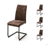 Lot de 4 chaises 42x59x95 cm en tissu vintage marron