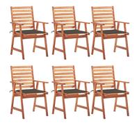 Lot de 4 Chaises à Manger d'Extérieur avec Coussins Siège Acacia Massif vidaXL