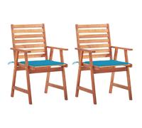 Vidaxl Chaises À Dîner D'extérieur 6 Pcs Avec Coussins Acacia Massif